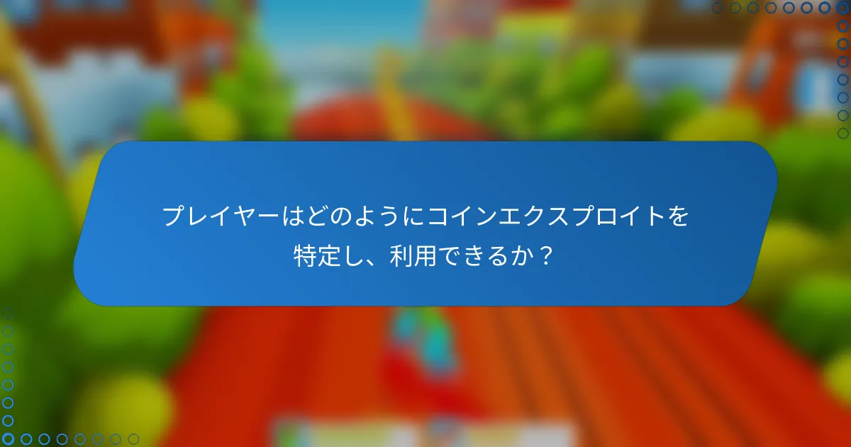 プレイヤーはどのようにコインエクスプロイトを特定し、利用できるか？